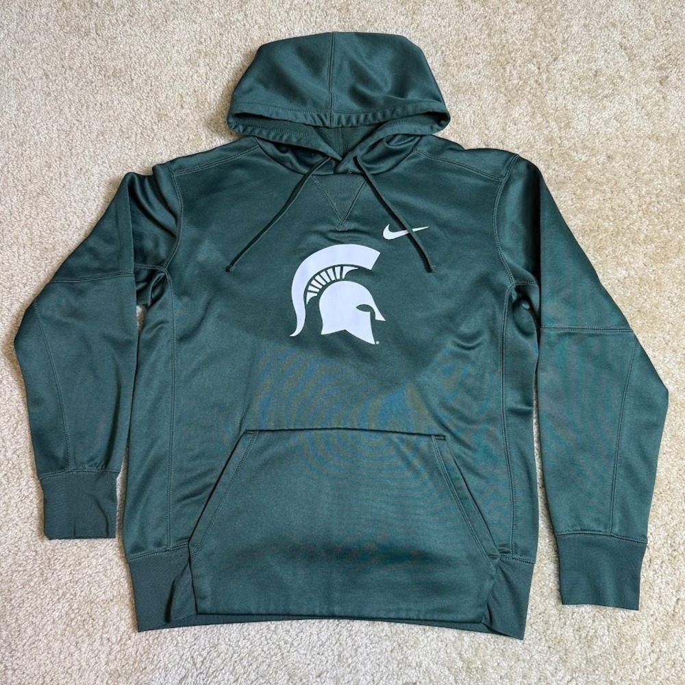 Nike Michigan State Spartans Hoodie Mens Medium Green Fleece Authentic NCAA